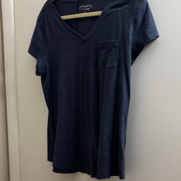Maison Jules Dark Blue V-Neck Tee - Picture 1 of 4